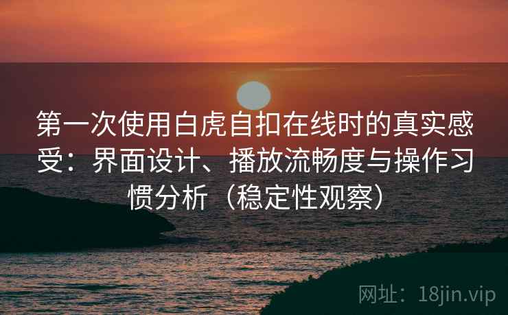 第一次使用白虎自扣在线时的真实感受：界面设计、播放流畅度与操作习惯分析（稳定性观察）