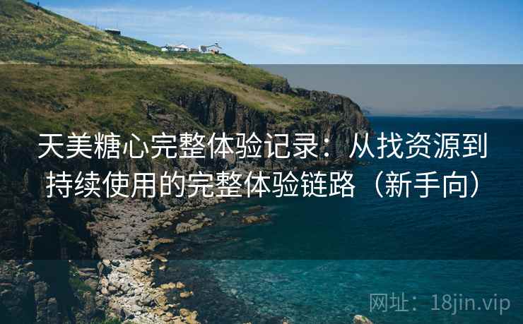 天美糖心完整体验记录：从找资源到持续使用的完整体验链路（新手向）