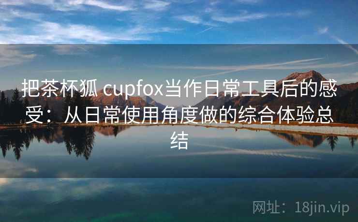 把茶杯狐 cupfox当作日常工具后的感受：从日常使用角度做的综合体验总结