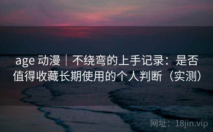 age 动漫｜不绕弯的上手记录：是否值得收藏长期使用的个人判断（实测）