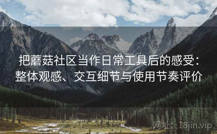 把蘑菇社区当作日常工具后的感受：整体观感、交互细节与使用节奏评价